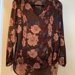 Zara Floral Blouse - Burgundy and Pink